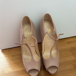 Christian Louboutin Nude Peep Toe Heels